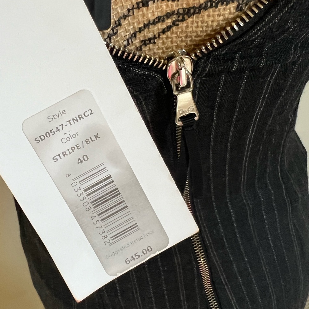 🖤SOLD🖤 Dolce & Gabbana DRESS STRETCH PINSTRIPE BUILTIN CORSET size 40 US 4 - Picture 15 of 16